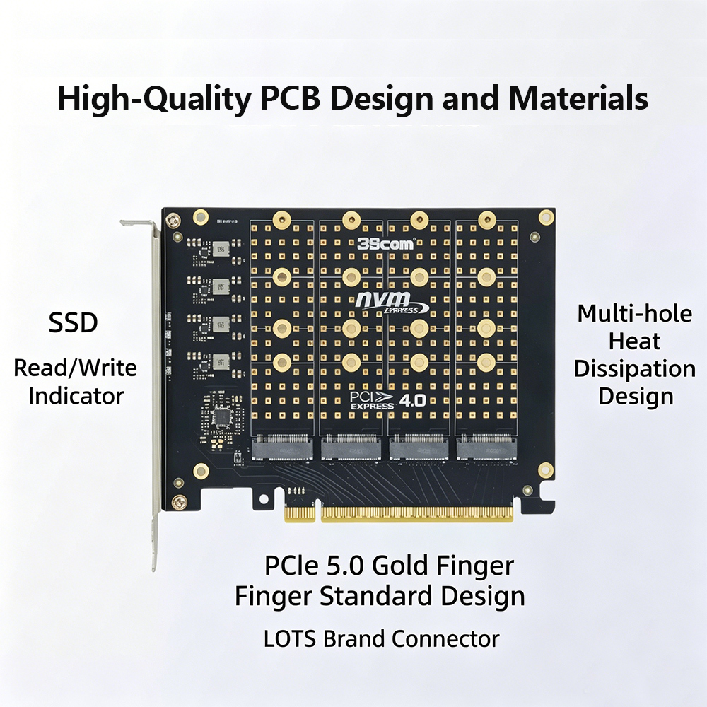 PCIe 4.0 X16 To 4 Port NVMe Ad - Quad M.2 Nvme Pcie Bifurcation Card 评论和价格