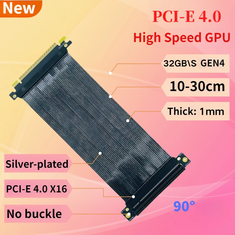 PCI-E 4.0 X16 Graphics Card Sh - Pcie 4.0 X16 Riser Cable 90 Degree 评论和价格