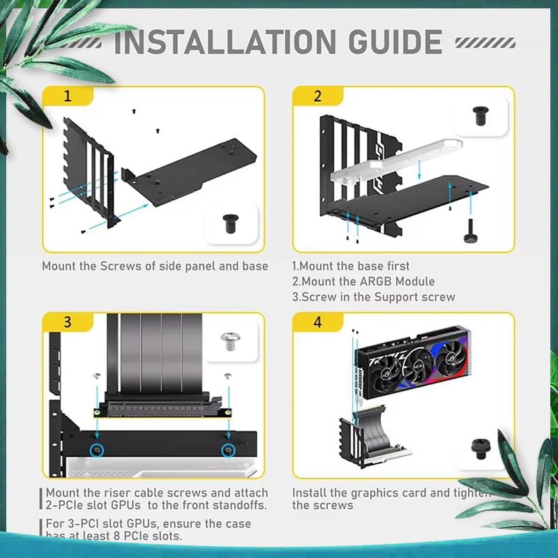 (NEW) Vertical GPU Mounting Br - Pcie 4.0 X16 Riser Cable 90 Degree 评论和价格