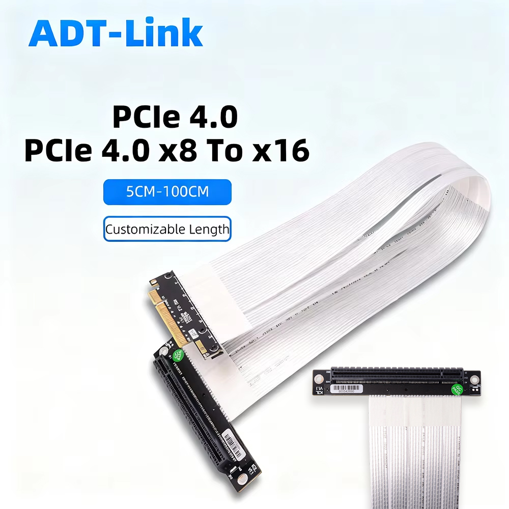 ADT-Link PCIE 4.0 3.0 X8 To X1 - Pcie 4.0 X16 Riser Cable 90 Degree 评论和价格