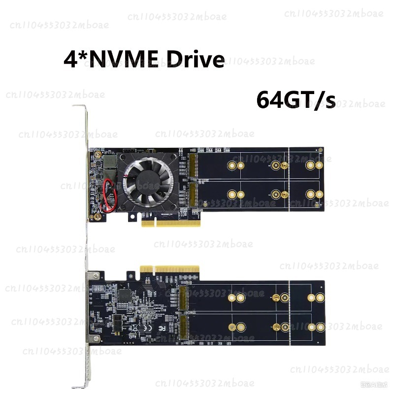 PEX8747 Chip PCIe 3.0 X8 Quad  - Quad M.2 Nvme Pcie Bifurcation Card 评论和价格